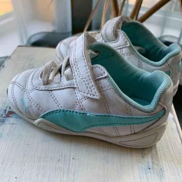 Puma Velcro Mint Green Sneaker Toddler Size 5 - Picture 4 of 8